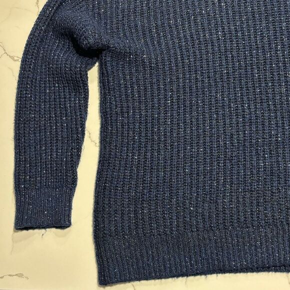 a.n.a Women’s Navy Blue Cowl Neck Turtleneck Knit Speckled Sweater Small - Picture 5 of 15